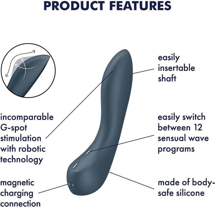 Actual product image Satisfyer - G-Spot Wave 4 12 vibration programme vibrator dark grey