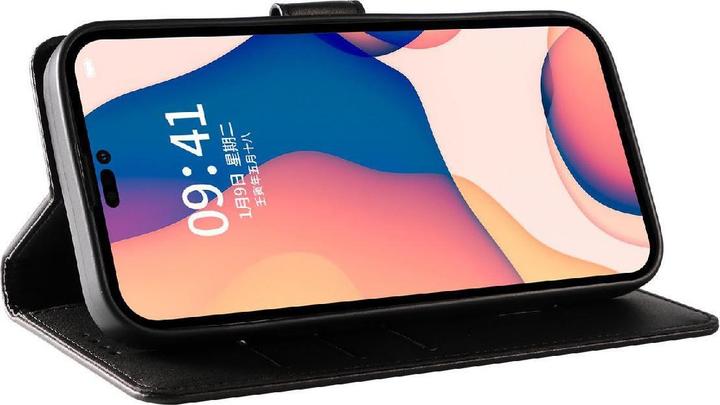 Produktbild Hurtel Leather Book Case for iPhone 16 Pro - black (Apple iPhone 16 Pro)