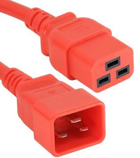 Produktbild Protect Expert Kaltgeräte-Verlängerungskabel 16 A, C20 Stecker an C19 Buchse, rot, 2,0 m (2 m, C20)