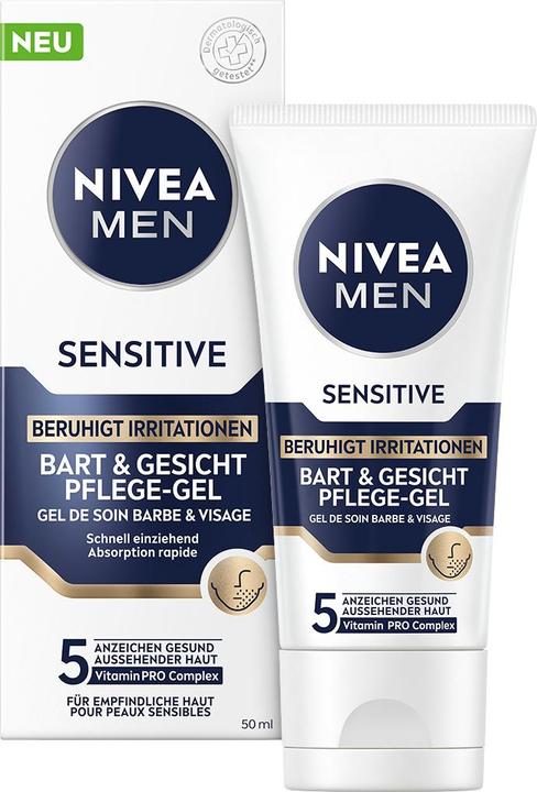 Produktbild NIVEA MEN Sensitive Bart & Gesicht Pflege-Gel (50 ml)