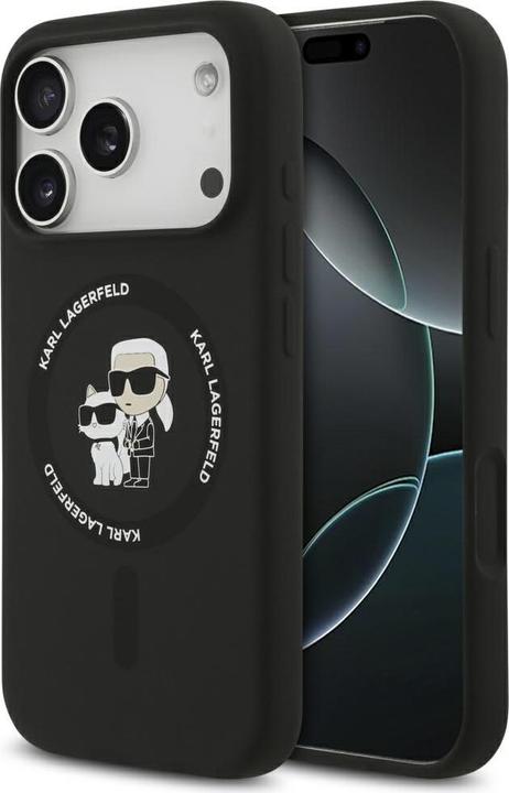 Karl Lagerfeld - Silicone Ring MagSafe (KLHMP17XSCMKCRHK) - iPhone 17 Pro Max - Black Karl&Choupette (Apple iPhone 17 Pro Max)