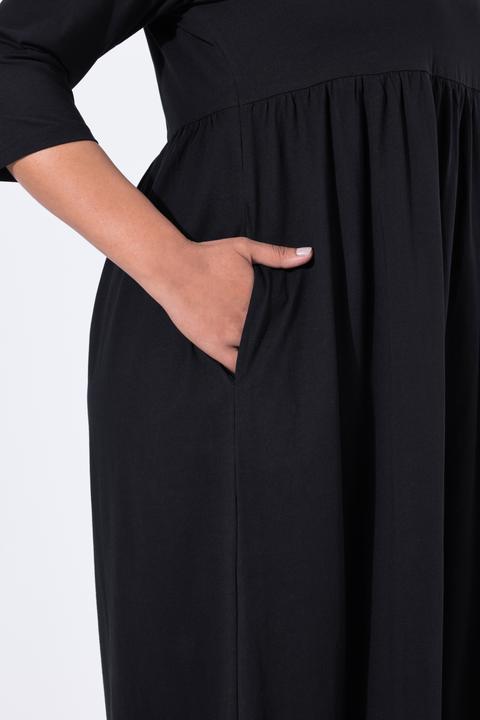 Produktbild Ulla Popken Jersey-Maxikleid, Rundhals, Keyhole, 3/4-Arm, Taschen (60)