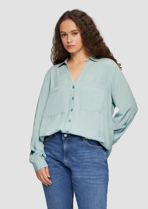 Produktbild S.Oliver Bluse Viskosebluse mit Turn-up und aufgesetzten Taschen (54)