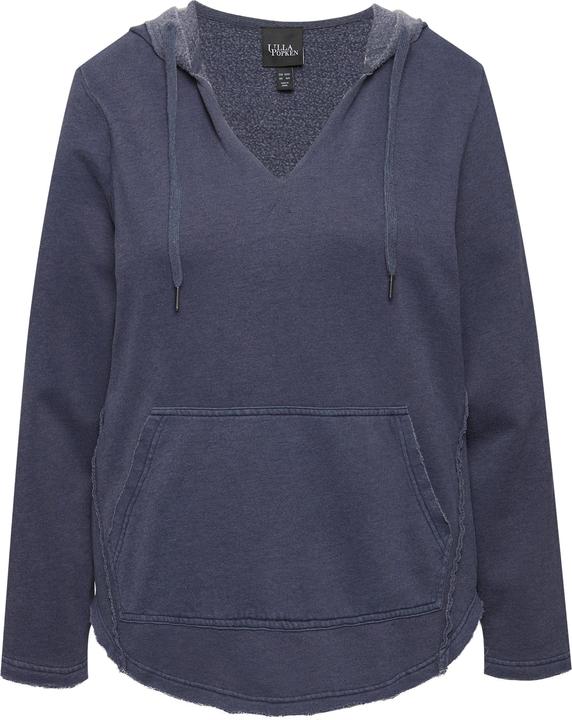 Produktbild Ulla Popken Hoodie, offenkantig, Kapuze, V-Ausschnitt, Langarm (42, 44)