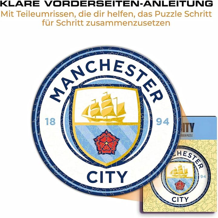 Actual product image Iconic Man City FC - Logo - Wooden Puzzle Size S (150 pieces) (150 pieces)