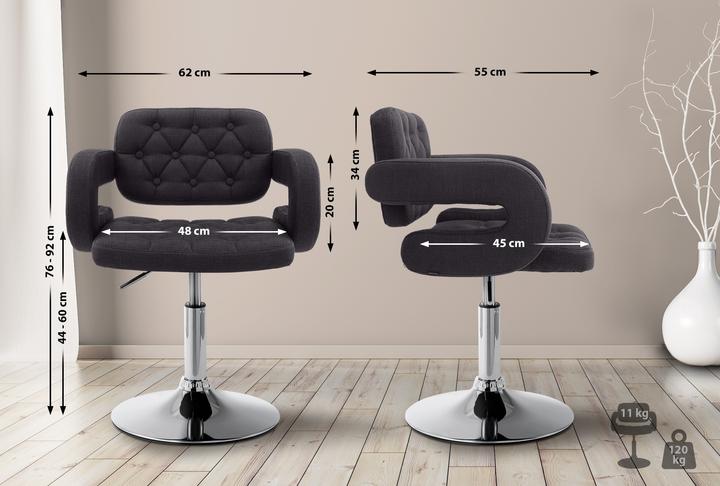 Actual product image CLP Lounger Dublin Fabric, black