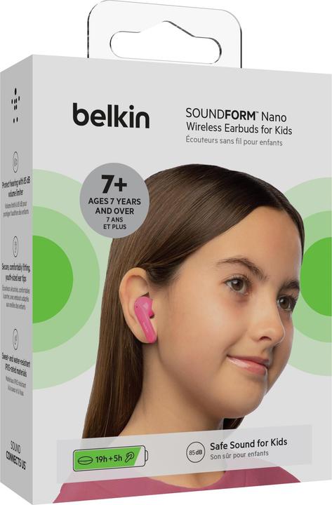 Produktbild Belkin SoundForm Nano Bluetooth In-Ear Kinder Kopfhörer, kabellos, 85 dB Begrenzung, True Wireless