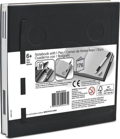 Actual product image LEGO Stationary Black Notebook with gel pen