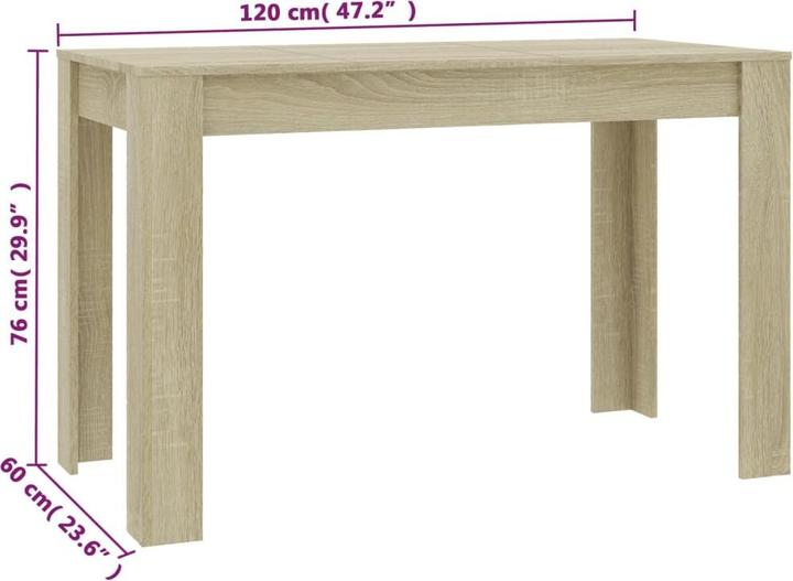 Image du produit vidaXL Esstisch (120 x 60 x 76 cm)
