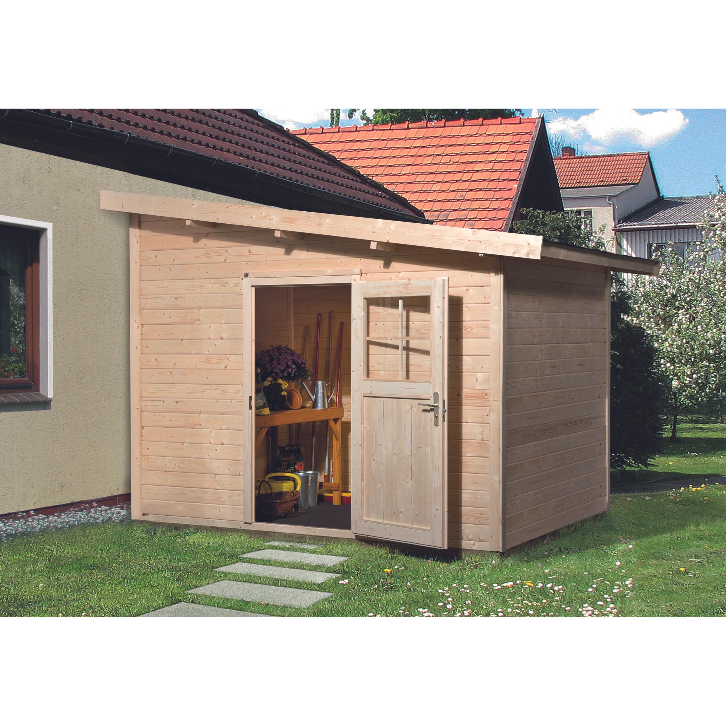 Weka Holzbau, Gartenhaus + Gartenschrank, Massivholzfussboden 240x205 cm