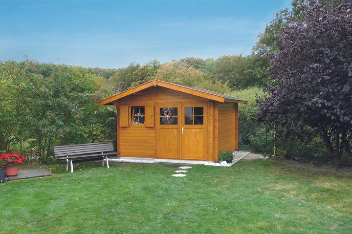 Actual product image Weka Holzbau Log cabin weka with floor 340 x 250 cm nature