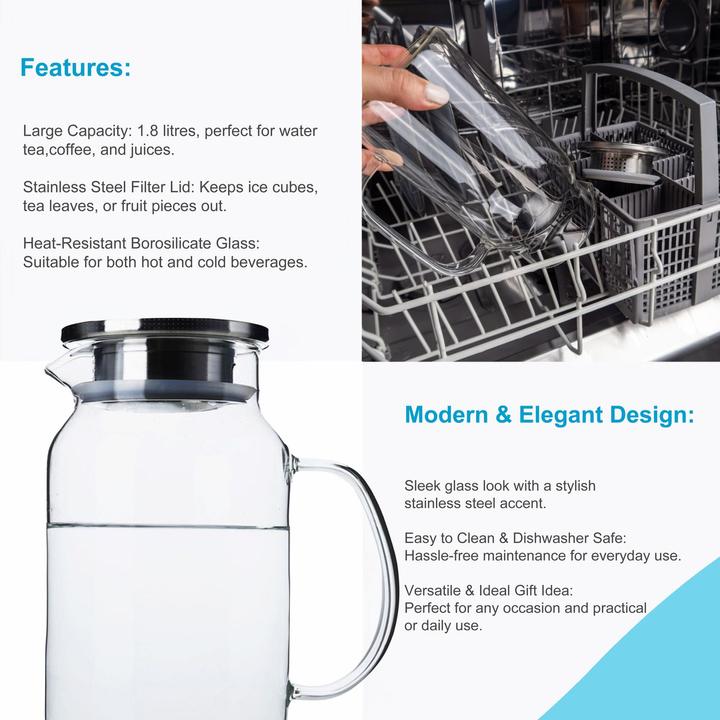 Produktbild Intirilife Karaffe mit Filter 1,8l (1.80 l)