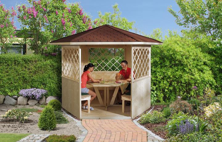 Weka Holzbau Pavillon mit Fussboden (283 cm, 327 cm)
