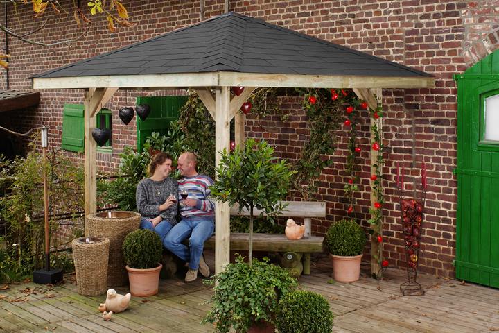 Weka Holzbau Pavilion weka Paradise size 1 218 x 218 cm nature (218 cm, 294 cm)