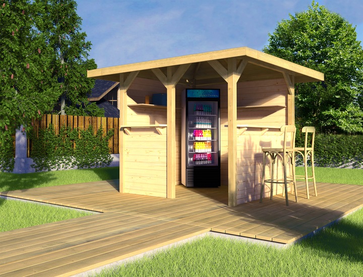 Produktbild Weka Holzbau Pavillon Man Cave Freizeithütte mit Flachdach (262 cm, 262 cm)