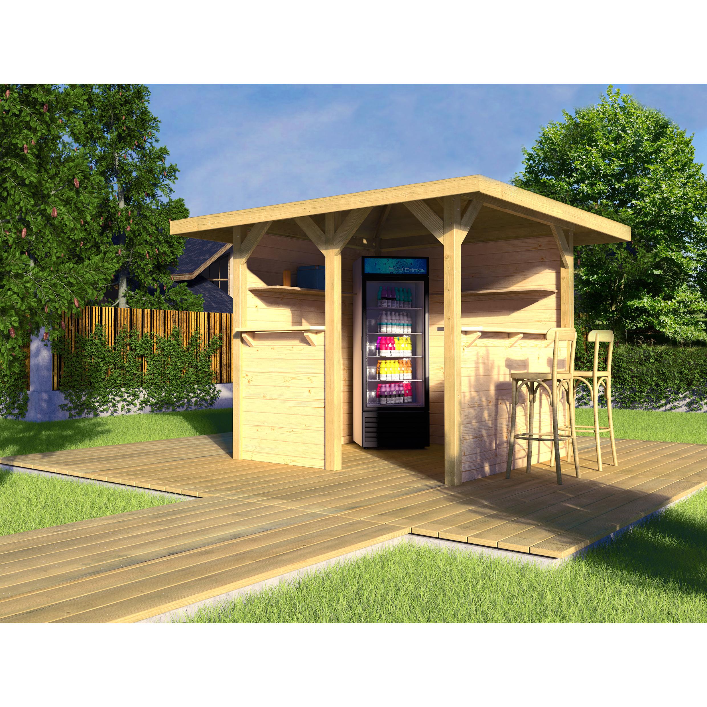 Weka Holzbau, Pavillon, Pavillon Man Cave Freizeithütte mit Flachdach (262 cm, 262 cm)