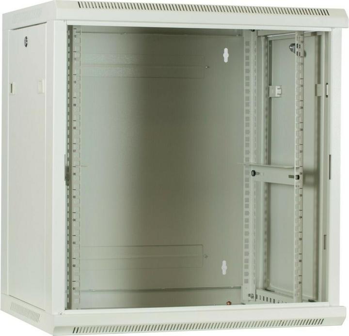 Produktbild Dsit 12 HE Serverschrank, Wandgehäuse, mit Glastür, Weiss (BxTxH) 600 x 450 x 634mm (12 HE, 19 Zoll Rack)