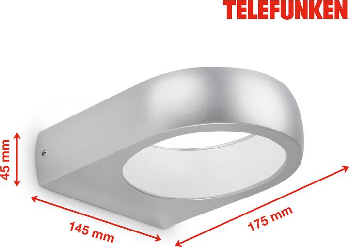 Produktbild Telefunken LED Aussenleuchte, silber, 1xLED/7,5W (750 lm)