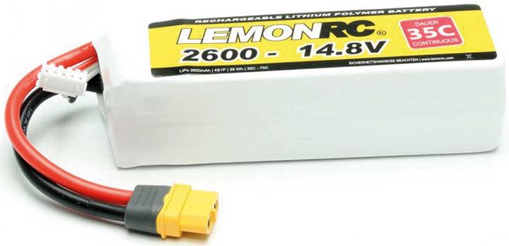 Productafbeelding Pichler LEMONRC XT 2600 - 14,8V (35C) Lipo Batterij (14.80 V, 2600 mAh)