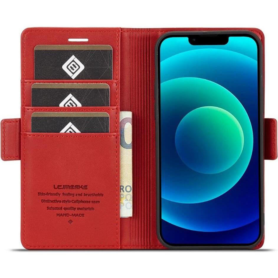 Thumbnail - Cover-Discount iPhone 14 - Stand Flip Case Hülle rot (Apple iPhone 14), Smartphone Hülle, Rot
