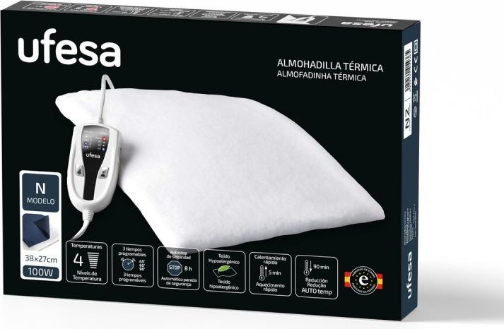 Actual product image Ufesa Flexy Heat N Electric Heating Pad 38x27cm 100W 4 Temperature Settings Timer Automatic Shutdown Blue (38 x 27 cm)