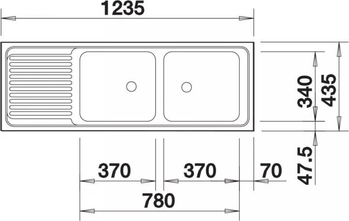 Actual product image Blanco Top EZS (Top-mounted sink, 43.50 cm, 123.50 cm)