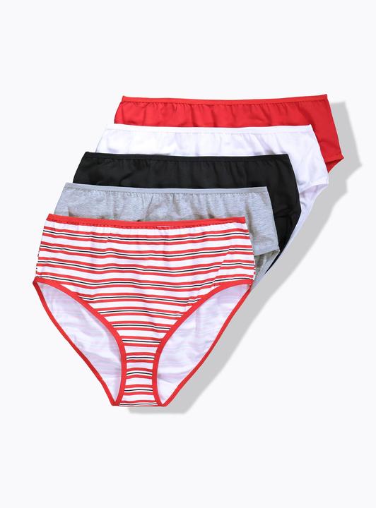 Immagine prodotto Ulla Popken Slip midi con righe/tinta unita in confezione da cinque (60)