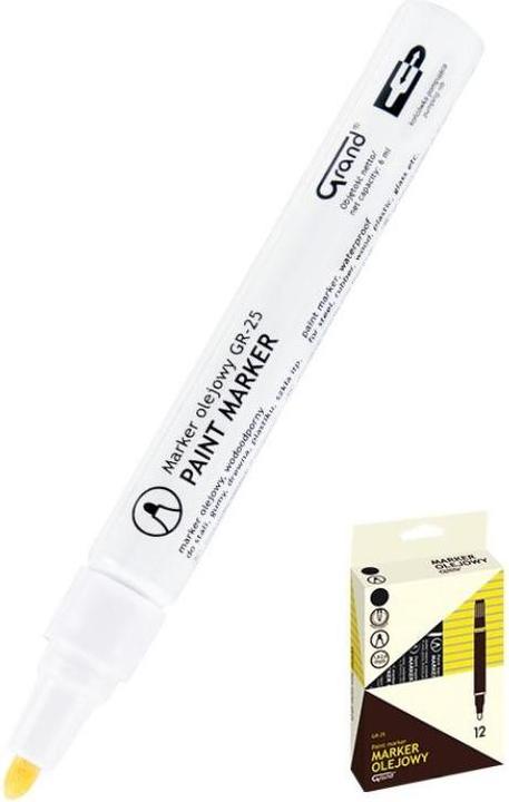 Actual product image GrandHall Oil permanent marker GR-25, 2 mm, white (12x)