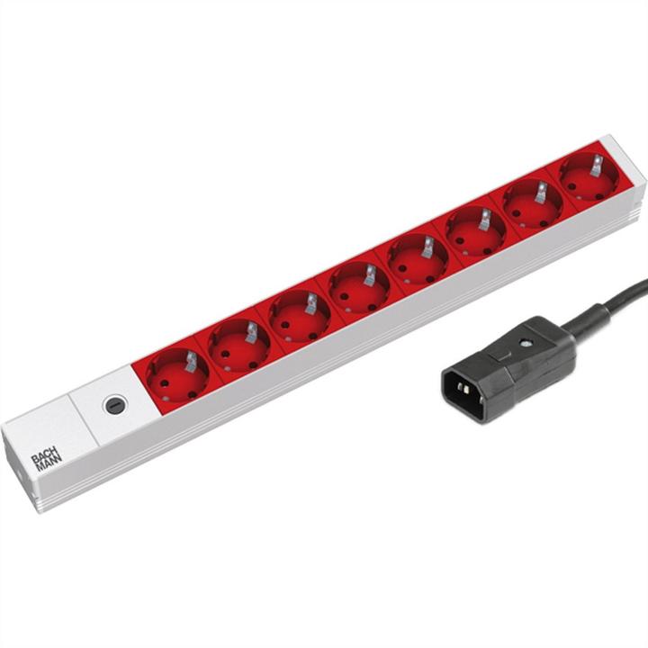 Productafbeelding Bachmann 19" contactdoosstrook 8x beschermingscontact C14 stekker