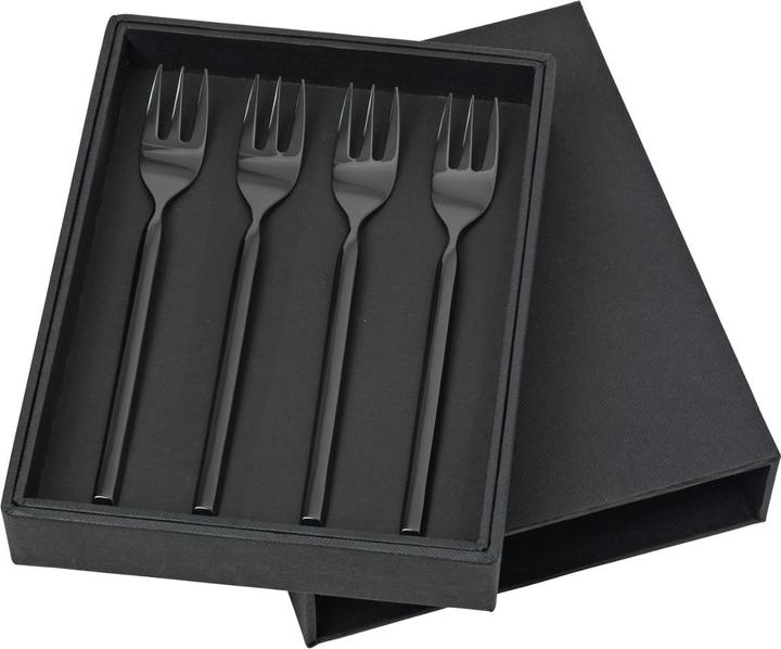 Image du produit Broste Copenhagen Tvis Cake Fork, 4 pc - Acier inoxydable - Noir (4 pcs, Set de couverts)