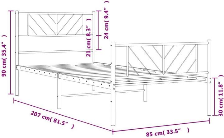 Actual product image vidaXL Metall Bettgestell (80 x 200 cm)