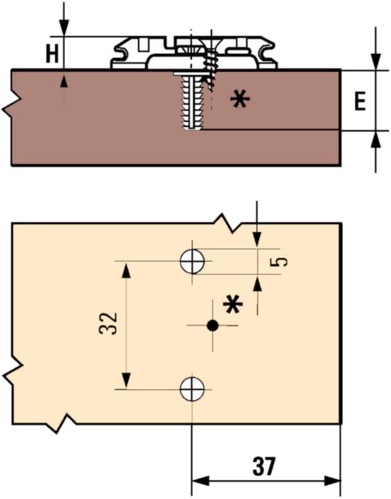 Produktbild Blum Kreuzmontageplatten CLIP Eckmontage (Nagelplatte, 1 Stk.)