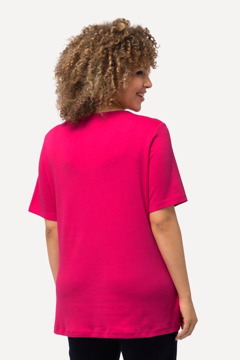 Immagine prodotto Ulla Popken Maglia aderente con davanti doppio, scollo a girocollo e mezze maniche (56)