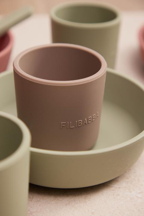 Actual product image Filibabba Silicone cup 2-pack - Warm Grey