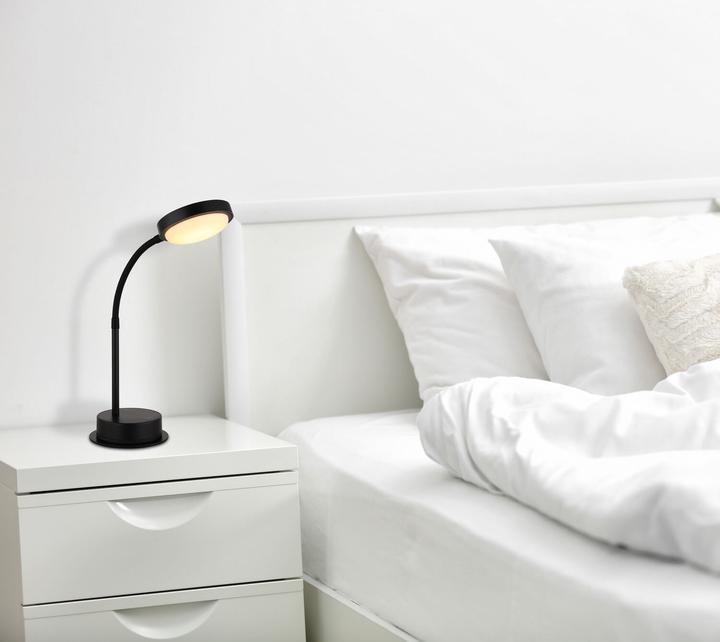 Immagine prodotto Globo Pegasi LED Tischleuchte 0,90W Warmweiss Schwarz Matt, Metall Ø11cm 24103TA (110 lm)