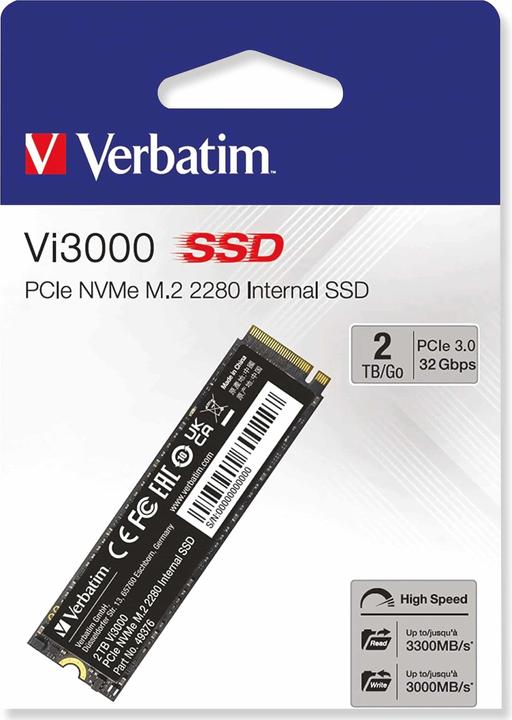 Actual product image Verbatim Vi3000 (2000 GB, M.2 2280)