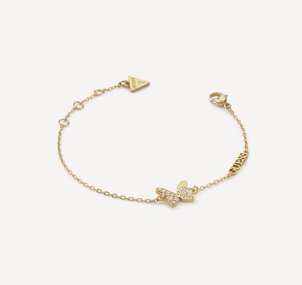 Immagine prodotto Guess Bracciale a farfalla crisalide placcato oro JUBB04110JWYG - Lunghezza: 18,5 cm (18.50 cm, Acciaio inossidabile)