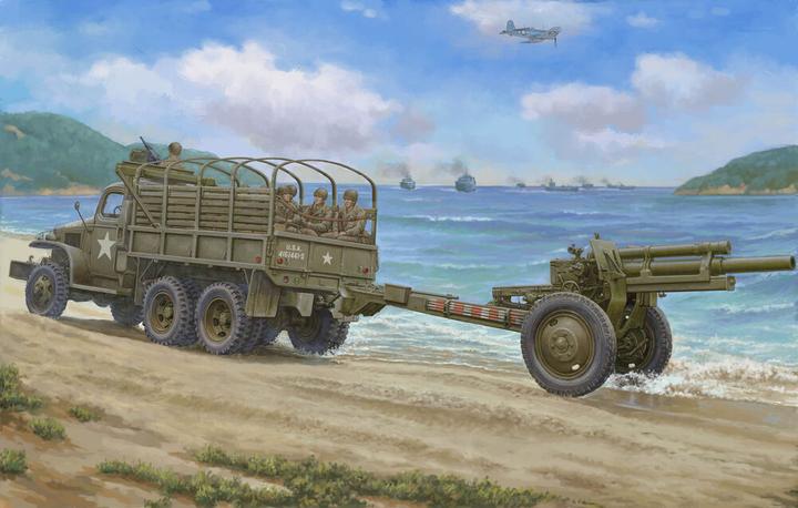 Actual product image I Love Kit USA CCKW-352 Machine Gun Turret Version and M2A1 105MM Howitzer