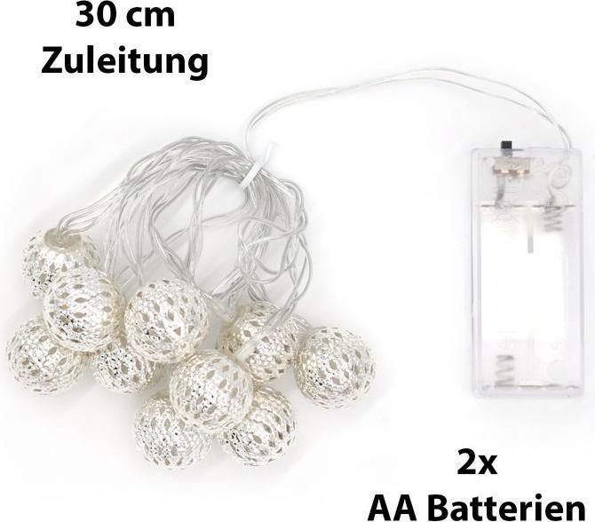 Immagine prodotto Hermex Catena luminosa a LED da 1,65 m Ghirlanda luminosa a sfere di metallo (1.65 m)