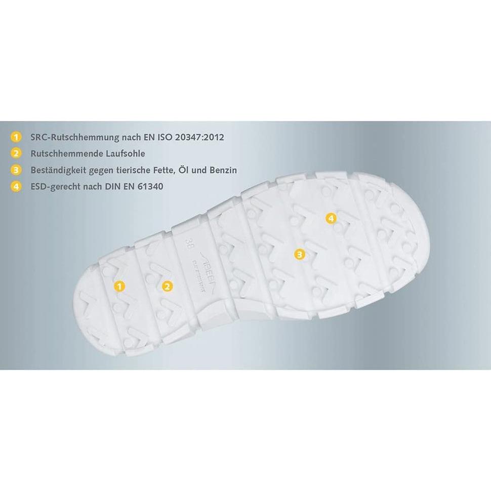 Thumbnail - Abeba, Sicherheitsschuhe, ESD-Berufsschuh "Dynamic Clog" weiss/ blau Gr.45 (45)