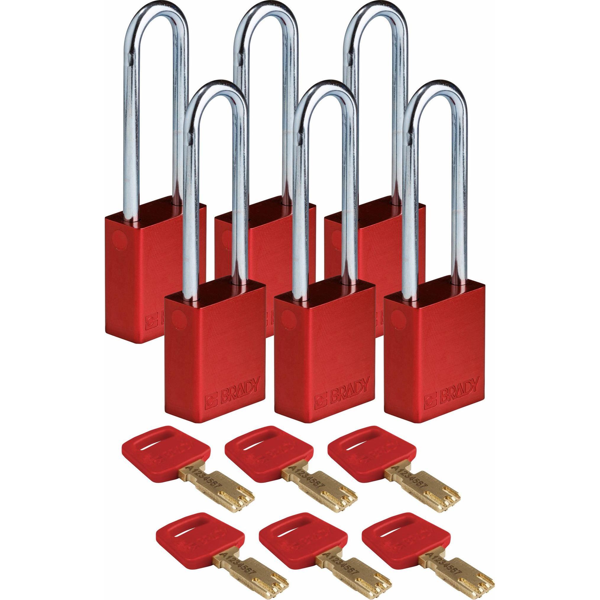 Brady, Vorhängeschloss, SafeKey Aluminum Lockout-Vorhängeschlösser