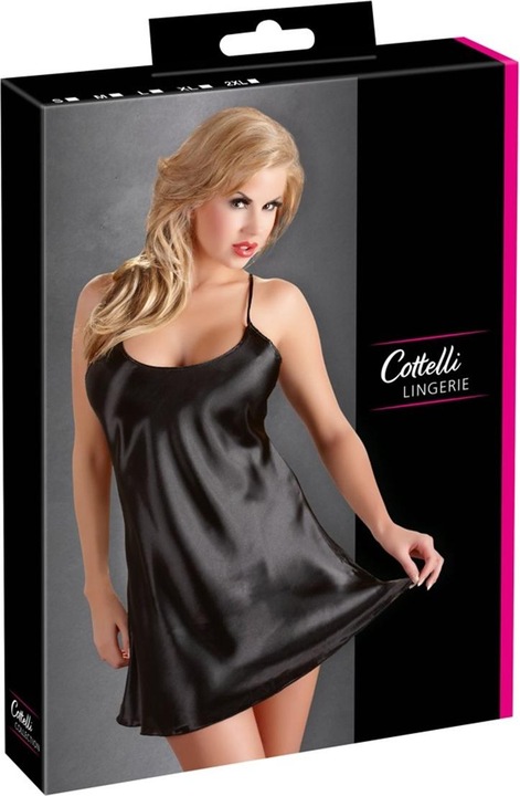 Actual product image Cottelli Collection Satin negligee black (XL)