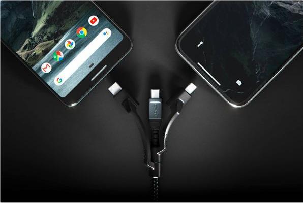 Actual product image Nomad 3-in-1 USB cable (1.50 m, USB 2.0, 12 W)