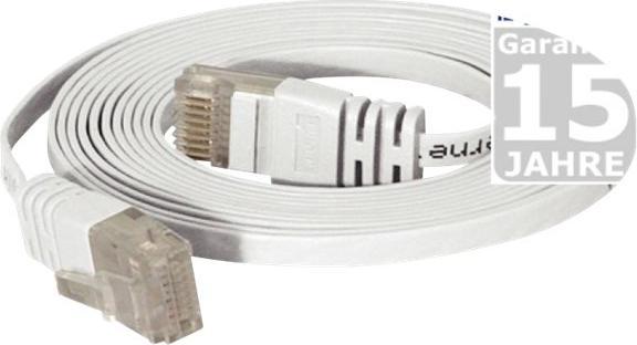 Produktbild Exertis Connect Hochwertiges Flachband-Patchkabel Cat. 6, U/UTP, weiß, 10,0 m Ideal für die Verlegung unter den Füße (U/UTP, CAT6, 10 m)