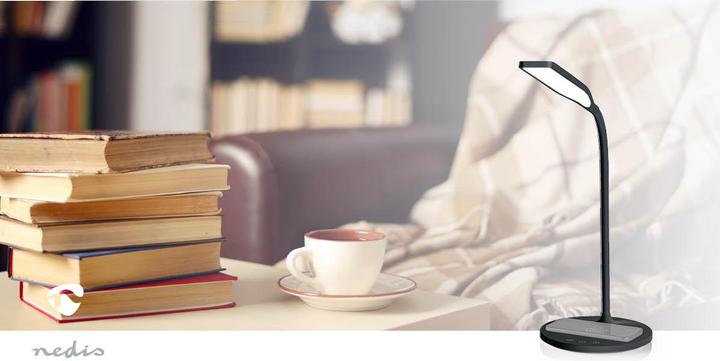 Actual product image Nedis LED lamp with wireless charger - dimmer switch - LED/Qi - 15 W - with dimmer - cold white/natural (350 lm)