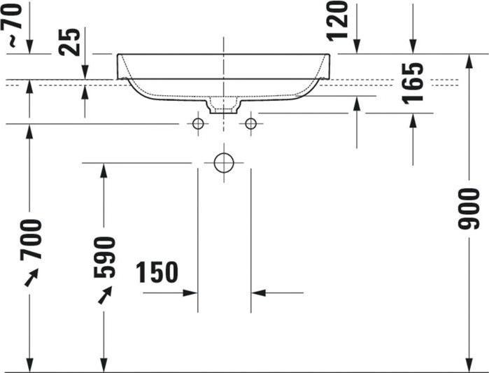 Produktbild Duravit Aufsatzbecken HAPPY D.2 PLUS o ÜL o HLB 600x400mm o HL we/anth WG (400 mm, 600 mm)
