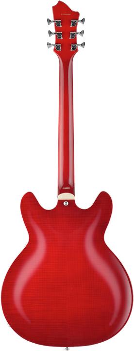 Image du produit Hagstrom Guitare électrique, Super Viking, Wild Cherry Transparent Flame, Gauche (Guitare semi-acoustique)