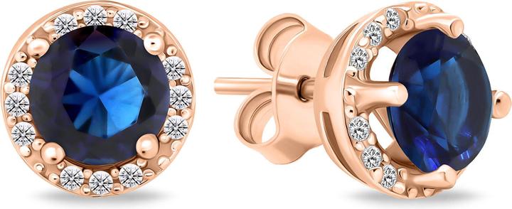 Produktbild Brilio Silver - Shiny bronze earrings with zircons EA601RB