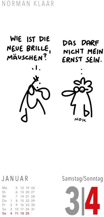 Actual product image Fiese Bilder Cartoons für jeden Tag 2026: Tagesabreisskalender