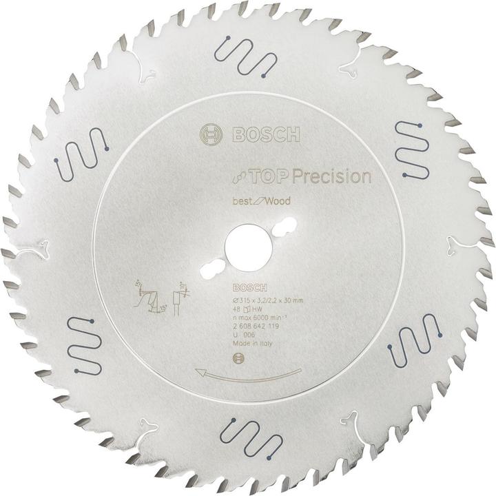 Immagine prodotto Bosch Professional Zubehör Lama circolare Top Precision Best for Wood, 315 x 30 x 3,2 mm, 48